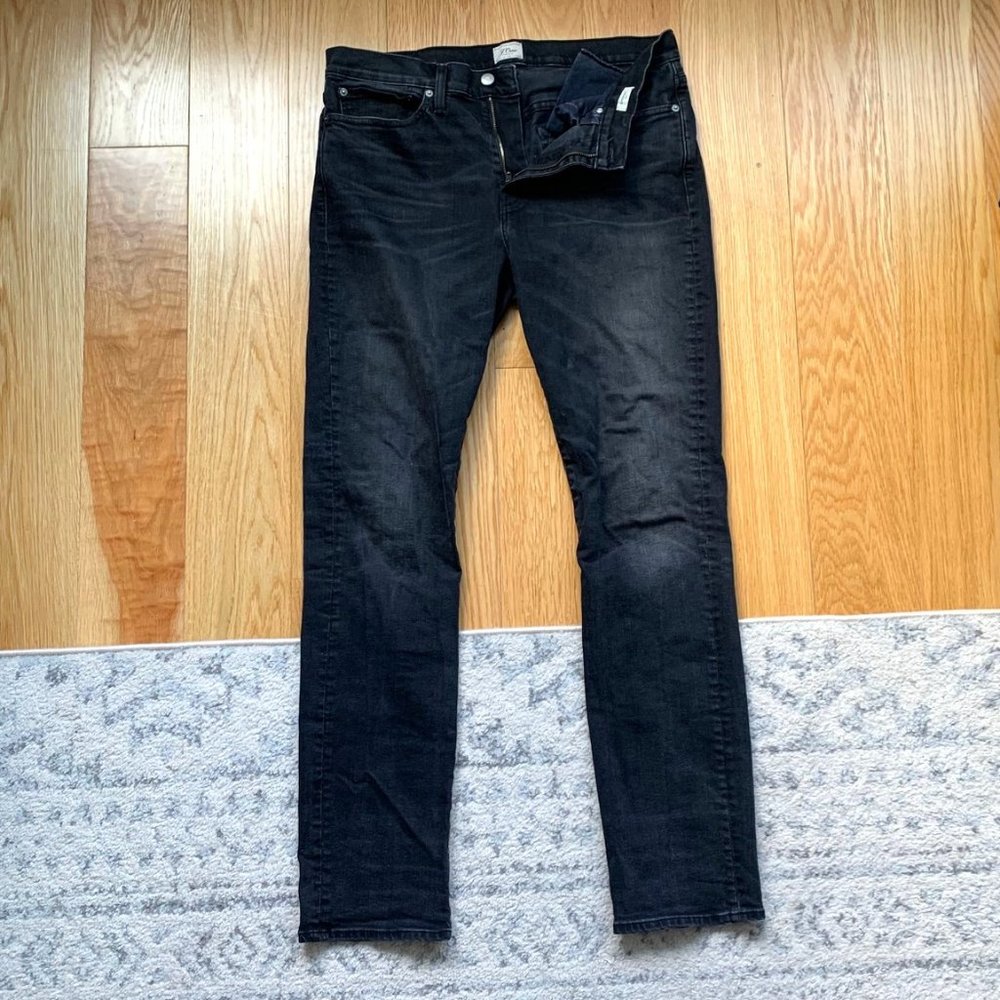 J Crew 770 Straight Fit Signature Flex Jeans, Black, Size: W34 L34